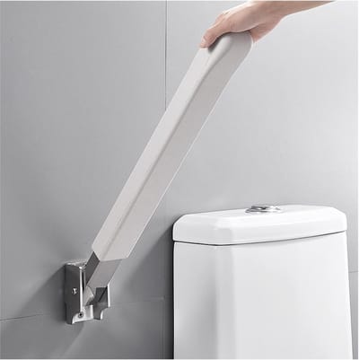 Toiletbeugel Opvouwbaar - Steunbeugel Badkamer - Veiligheid Thuis - Inklapbaar Ontwerp - Gemonteerde Schroeven - Naturel