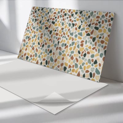 Wallfluent Vinyl Wandpaneel - Lijm mozaïekpatroon Zelfklevend Wandpaneel - 120 cm x 60 cm - Geel PVC wandpaneel - Set van 1 - Rechthoekig Wandbekleding Vinyl - Texturen Wandpaneel - PVC Muurpaneel - Wandpaneel Keuken en Badkamer