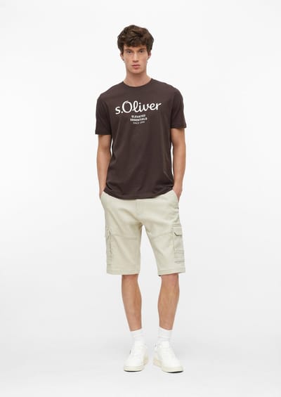 s.Oliver - male - Cargo bermuda in een relaxte pasvorm met een elastische tailleband