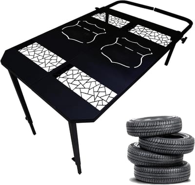Opvouwbare Reistafel - Campingtafel Autotafel - Kamperen en Picknicken - Verstelbare Hoogte - Past op de meeste banden - Mozaïek Patroon