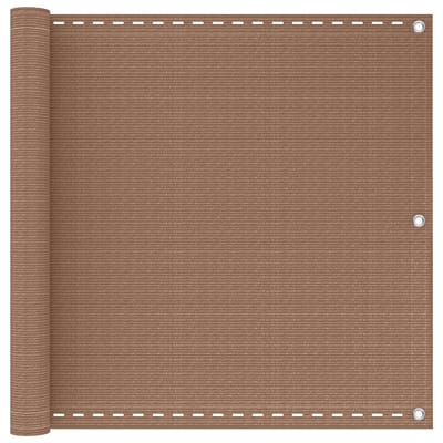 vidaXL - Balkonscherm - 120 - x - 1000 - cm - HDPE - en - Aluminium - Rechthoekig - Taupe