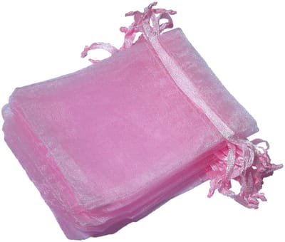 Prigta - Organza Zakjes Roze 7 x 9 cm - 50 stuks - Kleine Cadeauzakjes - Herbruikbaar - Voor Bedankjes, Babyshower & Sieraden