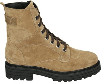 Durea - 9758 H - Hoge sneakersVeterlaarzenDames veterschoenenDames sneakersHalf-hoge schoenen - Kleur: Taupe - Maat: 38
