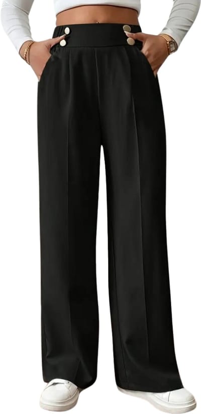 Livano Pantalon Dames - Chino - Golfbroek - Nette Broek - Met Elastische Tailleband - Volwassenen - Zwart - S