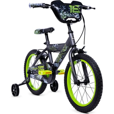 Huffy Delirium 16 Inch Jongensfiets Grijs en Groen BMX stijl Kinderfiets