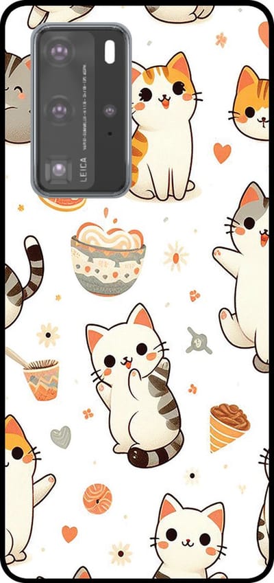 Smartphonica Telefoonhoesje Geschikt voor Huawei P40 Pro met katten opdruk - TPU backcover case cat design geschikt voor Huawei P40 Pro