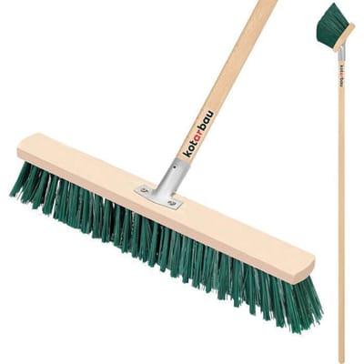KOTARBAU® Bezemkop, Straatbezem, 55 cm, Veegbezem, Buitenbezem, Harde Nylonborstels, Tuinbezem, Stevige Straatbezem, Harde Bezem voor Buiten, met Steel, Hout, PVC