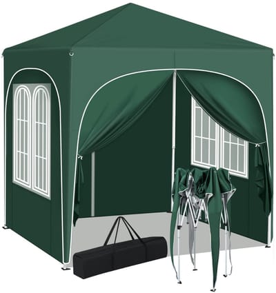 Opvouwbare Tuinpaviljoen - Voor Buiten - Pergola 2x2m met Zijwanden - Verstelbare Hoogte - Pop-up Pavillon met Waterdichte UV-Bescherming