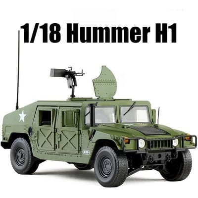1/18 Hummer H1 Off Road Militaire Leger Speelgoed Auto Model Diecast Legering Metaal Voertuig Miniatuur Collectie Cadeau Voor Jongen Kinderen Kind gray
