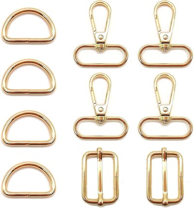 10 Stuks Snap Hooks met D-Ringen en Tri Glide Sliders voor Handgemaakte Tasreparaties en Accessoires