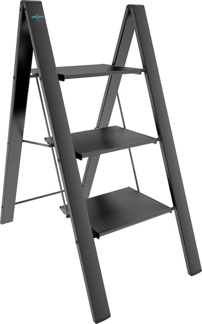 3 treden- max. belastbaarheid 150 kg- zwart. Trapladder