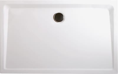 Schulte douchebak, 80x100 cm, rechthoekig en extra-vlak 3,5 cm, sanitair acryl in alpine wit, incl afvoer en pootjes
