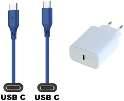 30W super snellader + 1,0m USB C naar C kabel. Universele PD lader. Oplader adapter past op Samsung Galaxy S10, S10e, S20, S21, S22, S23, S24, S25, S26 (Edge, FE, Lite, Plus +, Ultra)