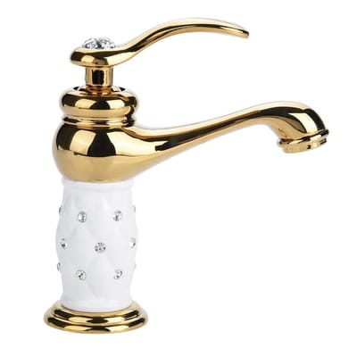 Dailygoods- Mengkraan Massief Messing - Eengreepsmengkraan - Wastafelkraan - Badkamerkraan - Koud/Warm Water - Duurzaam en Corrosiebestendig