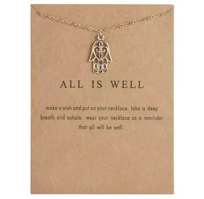 Akyol - fatima ketting - ketting als cadeau - hand van fatima - hamza - ketting gift - armband-ketting hamza - hamza hand -geluks ketting -wens ketting -beschermen -dames-cadeau voor dame -fatima hand -fatima hand ketting- kado met hanger hangertje