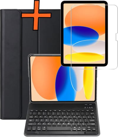 Hoesje - Geschikt voor Apple iPad A16/A18 (2025/2026) - 11 inch (11e & 12e generatie) - Met Screenprotector - Keyboard Book Cover - Toetsenbord Case - Hoes - Zwart