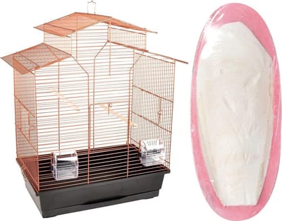 grasparkietkooi Parkietenkooi Vogelkooi Kanariekooi Koper/Zwart - 51 x 30 x 60,5cm