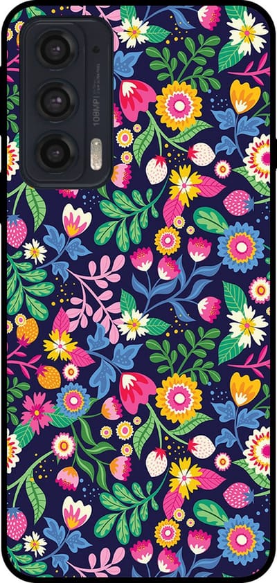 Smartphonica Telefoonhoesje Geschikt voor Motorola Edge 20 met bloemen opdruk - TPU backcover case flower design geschikt voor Motorola Edge 20