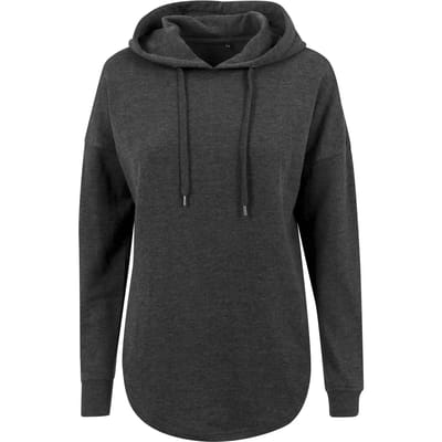 Build Your Brand - Oversized Dames Hoodie - Charcoal (Heather) maat M