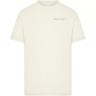 Mister Tee - Take It Easy Plants Heren Tshirt - XS - Creme