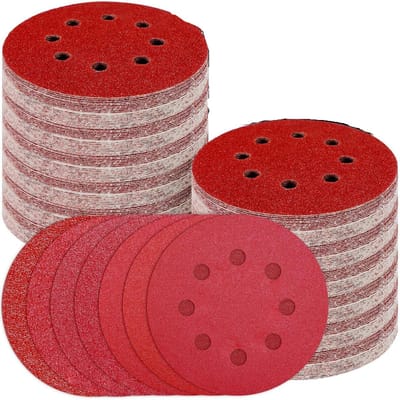 longziming - Schuurpapier - Klittenband - 140-Delig Assortiment Voor Grof Naar Fijn Slijpen - 7 Korrelmaten - Hout Verf Lak Rood
