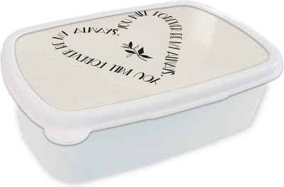 Broodtrommel Wit - Lunchbox - Brooddoos - Quotes - Liefde - Spreuken - You will forever be my always - 18x12x6 cm - Volwassenen