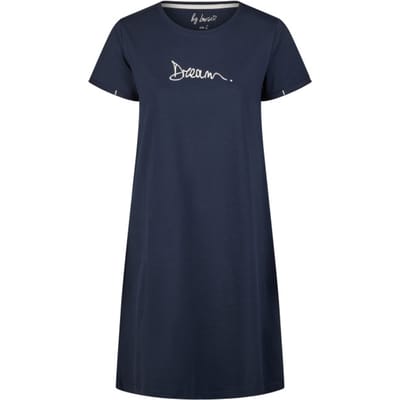 By Louise Essential Dames Nachthemd Korte Mouw Dream Blauw - Maat M