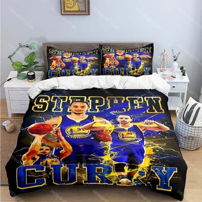 Mode Star de Basket S-Stephen C-Curry Imprimé Ensembles de Literie Ensemble Fournitures de Lit Housse de Couette Ensemble Couette de Lit Ensemble de Literie Cadeau EU Single 135x200cm