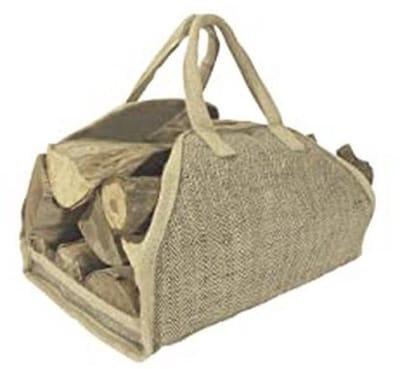 Houtblokken zak jute versterkt - 51 x 36 x 53 cm voor eenvoudig transport