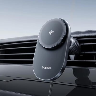 Baseus autotelefoonhouder draadloze oplader met magnetische zuignap, autospecifieke snelladen Qi2.0-certificering, Apple zwart