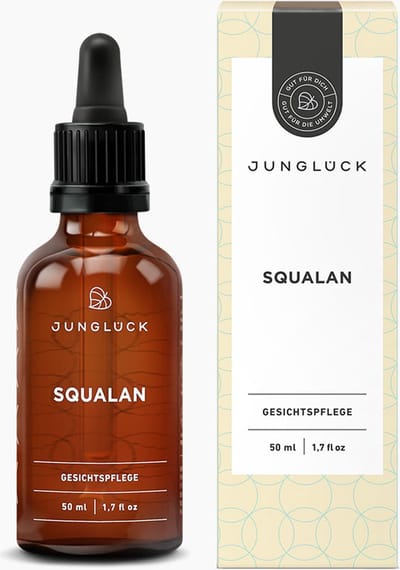JUNGLÜCK | Squalaan | Lichte olie om de huidbarrière te versterken en de tegen vochtverlies te beschermen | Plantaardig Squalaan van 100% olijven | 50 ml