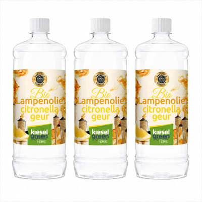 Kieselgreen Lampenolie 3 x 1 liter met citronella voor tuinlampen en fakkels voor aangename zomeravonden buiten