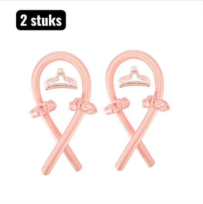 2 stuks - Haarkruller -rollers - Schuim Krulspelden voor tijdens het Slapen - Zonder Hitte Grote Golven - Zachte Foam Rollers voor Natuurlijke Krullen - Roze