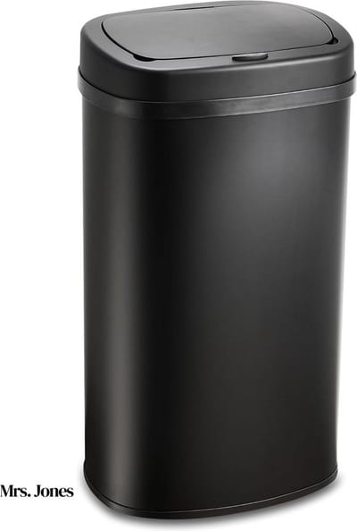 Mrs. Jones Prullenbak 60 Liter - Touch Bin - Vuilnisbak - Afvalbak - Metaal - Zwart Prullenbak 60 liter