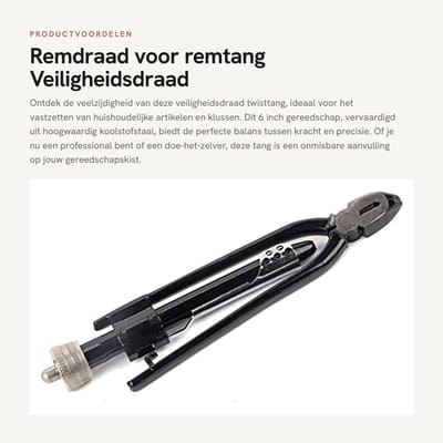 Dailygoods- Snijtang Veiligheidsdraad - Draadstang - Torsietang - Gereedschap - Koolstofstaal - 6 Inch - Draadtang