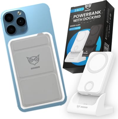 Good2know 2 in 1 Magsafe Powerbank met docking voor iPhone, Apple watch, Airpods - 10000 mAh - Wit - Geschikt voor iPhone 16