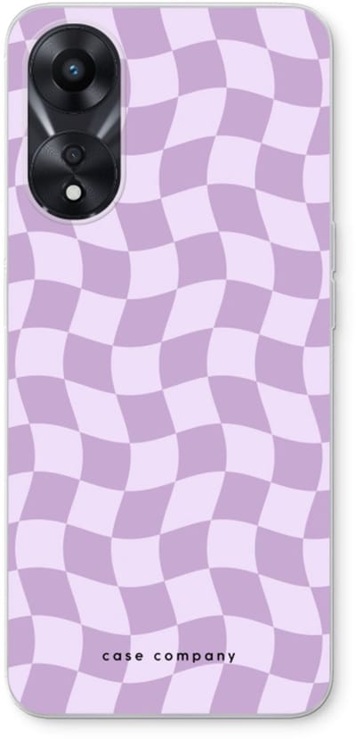 Case Company® - Hoesje geschikt voor Oppo A78 5G hoesje - Grid Paars - Soft Cover Telefoonhoesje - Bescherming aan alle Kanten en Schermrand