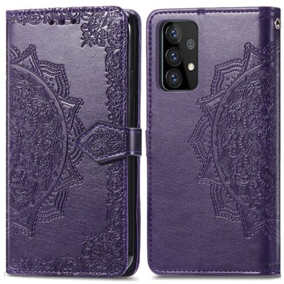 imoshion Hoesje - Geschikt voor Samsung Galaxy A52 (4G) / A52s / A52 (5G) - Mandala Bookcase - Paars