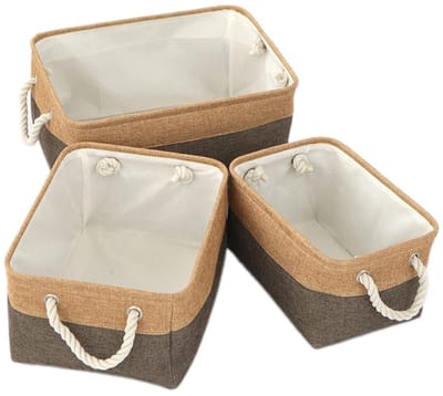 Dailygoods- Opbergdoos - Opvouwbaar - Decoratieve Opbergdoos - 31 x 21 x 13 cm - Bruin - Geschikt voor Kleding/Speelgoed - Opbergmand