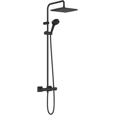 hansgrohe Vernis Shape - Showerpipe - EcoSmart waterbesparend - 240mm maat - 1 straalfunctie - Mat Zwart - Met thermostaat