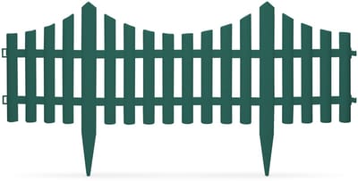 10x Tuinborder / Gazonrand / Tuinafzetting – Kunststof Tuinhek – 60 x 23 cm – Groen – Flexibel Plaatsbaar – Voor Bloembedden, Gazon, Tuinpaden en Perken [11468K]