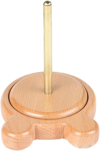 Daity Een klassiek houten draaibaar garenrek - geschikt voor zowel breien als haken - waardoor het een ideaal cadeau is voor breiliefhebbers (bruin).