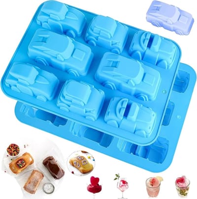 3D Auto Vorm Silicone Mallen voor Chocolade, Snoep en Muffins - 8 Cavity Bakvorm voor DIY Jelly, Koekjes en Cheesecake