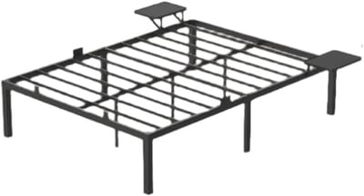 Bedframe - metalen bedframe - zwart bedframe - stevige ondersteuning - 190 cm x 140 cm x 41,3 cm