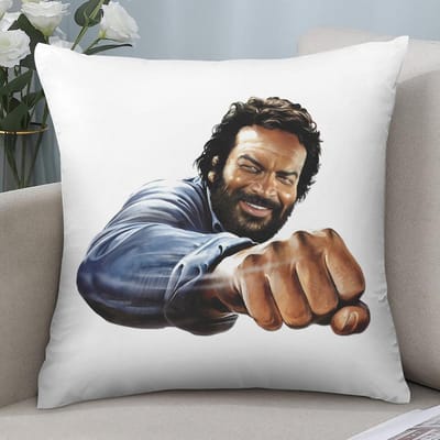 Housse de coussin T-Terence Hill et Bud S-Spencer Housse de coussin courte en peluche Décoration de canapé Maison Impression double face Housse de coussin 45x45cm