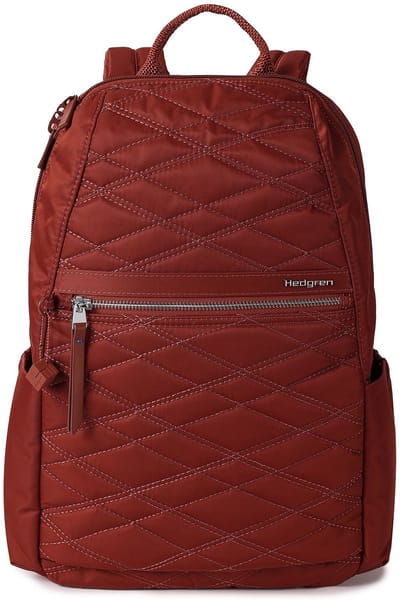 Hedgren Vrije tijd rugzak Rugzak Inner City Vogue Backpack XXL RFID XXL New Quilt Brandy Brown Donkerrood