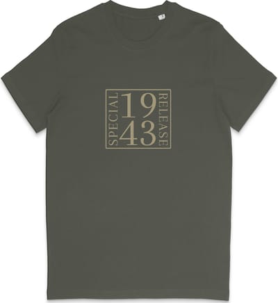 T Shirt Dames Heren - Speciale Uitgave 1943 - Geboortejaar Verjaardag - Khaki Groen - S