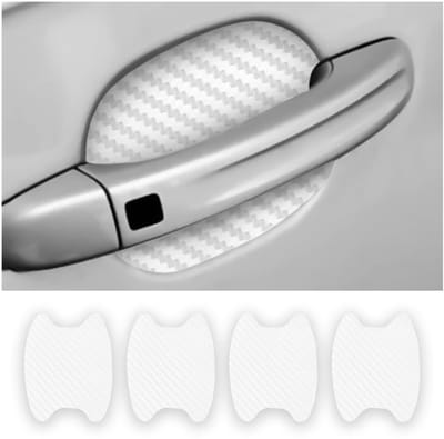Dailygoods- Autodeurklinkbeschermer 4 Stuks - Krasbestendig - Universele Koolstofvezel - Beschermfolie - Eenvoudig te Verwijderen - Geen Plakkerig Residu - Deurbeschermer