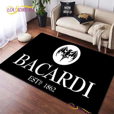 Bacardi Rum logo Creatieve Vloerkleden, Tapijt voor Woonkamer Slaapkamer Huisdecoratie, Kinderen Keuken Badkamer Antislip Vloermat Alfombra 40x60cm