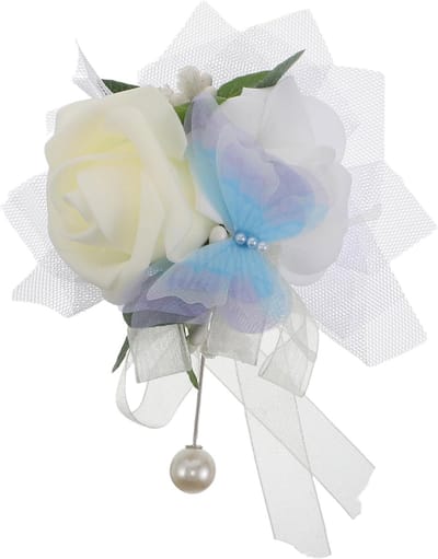 Zijden Rozen Corsage - Kunstbloem Boutonniere - Feestelijke Gelegenheden - Ultralicht en Veilig - 11 x 125 x 45 cm